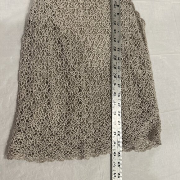 VTG Y2K Lord Taylor Womens M Crochet Lace Top Vest Linen Boho Hippie Cottagecore - Picture 4 of 8